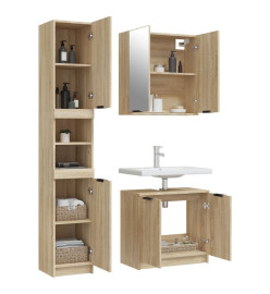 Ensemble d'armoires de salle de bain 3 pcs chêne sonoma