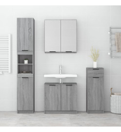 Ensemble d'armoires de salle de bain 4 pcs sonoma gris