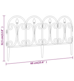 Bordures de pelouse 17 pcs Noir 10 m PP