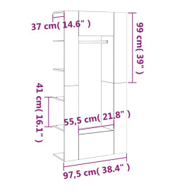 Armoires de couloir 2 pcs Chêne Sonoma Bois d'ingénierie