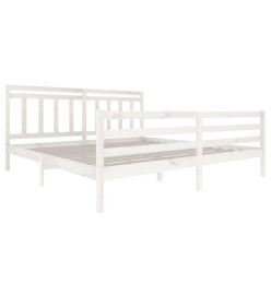 Cadre de lit Blanc Bois massif 200x200 cm