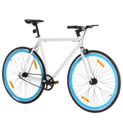 Vélo à pignon fixe blanc et bleu 700c 51 cm