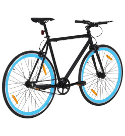 Vélo à pignon fixe noir et bleu 700c 51 cm