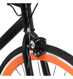 Vélo à pignon fixe noir et orange 700c 55 cm