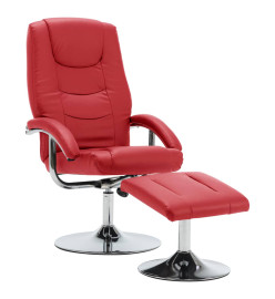 Fauteuil inclinable avec repose-pied Rouge Similicuir