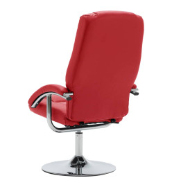 Fauteuil inclinable avec repose-pied Rouge Similicuir