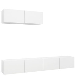 Meubles TV 3 pcs Blanc Aggloméré