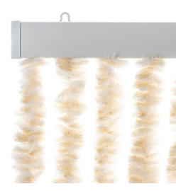 Rideau anti-mouches beige et blanc 100x200 cm chenille