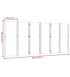 Cloison de séparation 6 panneaux taupe 420x180 cm