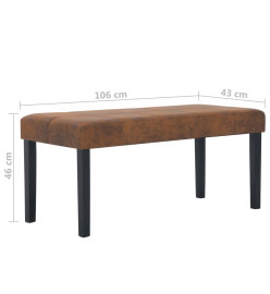 Banc 106 cm Marron Similicuir daim