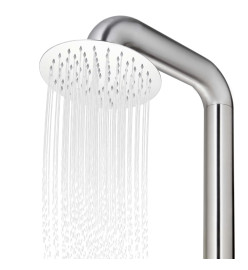 Douche de jardin avec base gris 230 cm Acier inoxydable