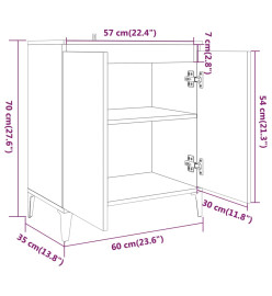 Buffet Chêne fumé 60x35x70 cm Bois d'ingénierie