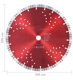 Disque de coupe diamanté avec turbo et trous Acier 300 mm