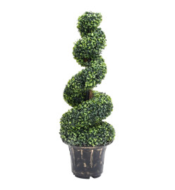 Plante de buis artificiel en spirale avec pot Vert 100 cm