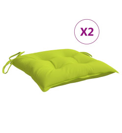 Coussins de chaise 2 pcs vert brillant 40x40x7 cm tissu oxford