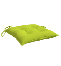 Coussins de chaise 2 pcs vert brillant 40x40x7 cm tissu oxford