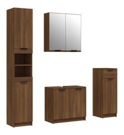 Ensemble d'armoires de salle de bain 4 pcs chêne marron