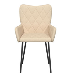 Chaises à manger lot de 2 crème tissu