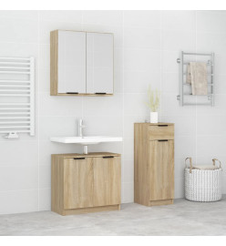 Ensemble d'armoires de salle de bain 3 pcs chêne sonoma