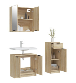 Ensemble d'armoires de salle de bain 3 pcs chêne sonoma