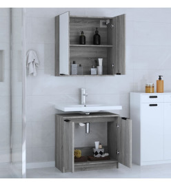 Ensemble d'armoires de salle de bain 2 pcs sonoma gris