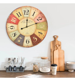 Horloge murale vintage Colorée 60 cm