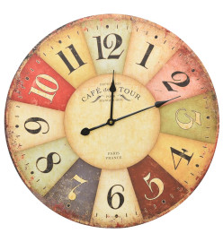 Horloge murale vintage Colorée 60 cm