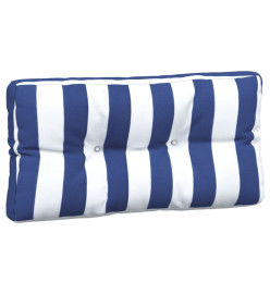 Coussins de palette 7 pcs rayures bleu et blanc tissu