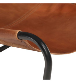 Chaise de relaxation Marron Cuir véritable