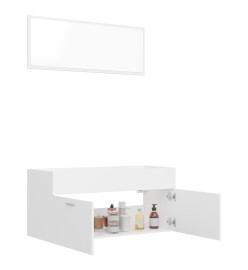 Ensemble de meubles de salle de bain 2 pcs Blanc Aggloméré