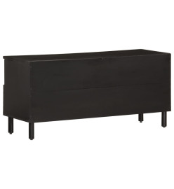 Meuble TV noir 100x33x46 cm bois massif de manguier