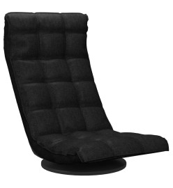 Chaise pivotante de sol Noir Tissu