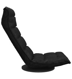 Chaise pivotante de sol Noir Tissu