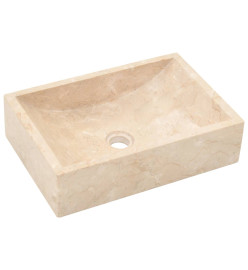 Lavabo 45x30x12 cm marbre crème brillant