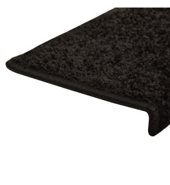 Tapis d'escalier 10 pcs 65x21x4 cm Noir