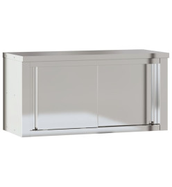 Armoire murale de cuisine avec portes coulissantes inox