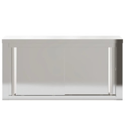 Armoire murale de cuisine avec portes coulissantes inox