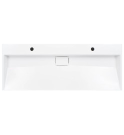 Lavabo 120x46x11 cm Fonte minérale/marbre Blanc