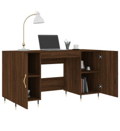 Bureau chêne marron 140x50x75 cm bois d'ingénierie