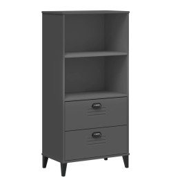 Bibliothèque VIKEN gris anthracite 60x35x123 cm bois massif pin