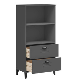 Bibliothèque VIKEN gris anthracite 60x35x123 cm bois massif pin