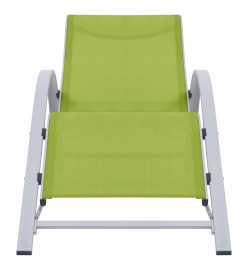 Chaises longues 2 pcs avec table Aluminium Vert