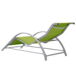 Chaises longues 2 pcs avec table Aluminium Vert