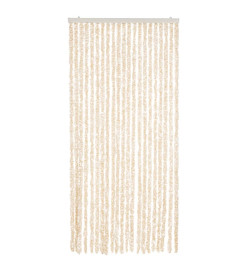 Rideau anti-mouches beige et blanc 90x220 cm chenille