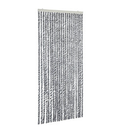 Rideau anti-mouches gris et noir et blanc 100x220 cm chenille