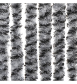 Rideau anti-mouches gris et noir et blanc 100x220 cm chenille