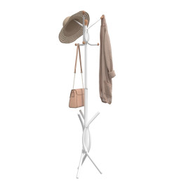 Porte-manteau blanc 176 cm fer enduit de poudre