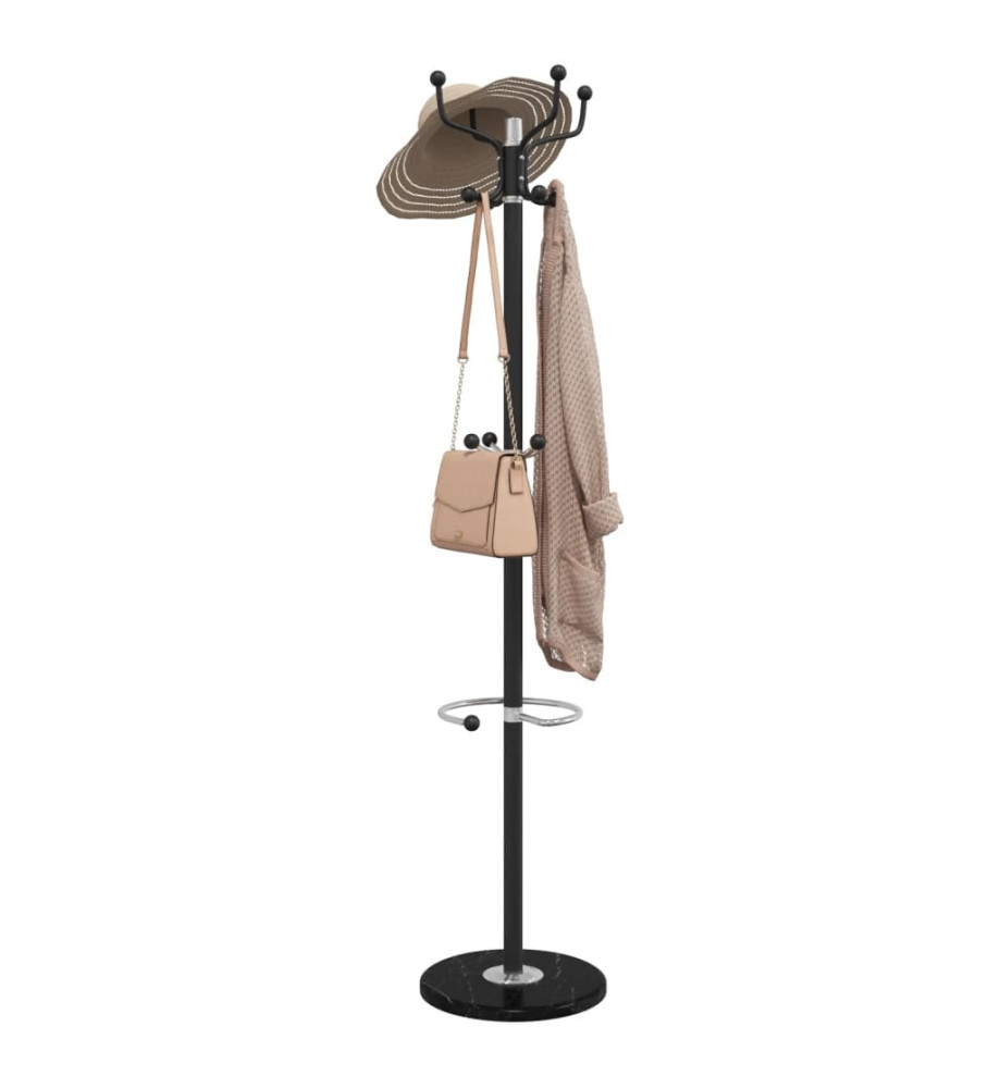 Porte-manteau avec porte-parapluie noir fer enduit de poudre