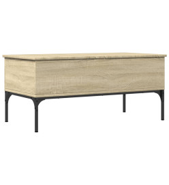 Table basse chêne sonoma 100x50x45cm bois d'ingénierie et métal