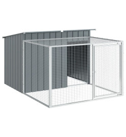 Niche pour chien avec cour anthracite 153x194x110 cm